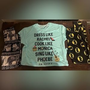 Friends T-shirt, Elephant leggings and Batgirl leggings